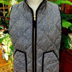 J.Crew women’s outside vest winter jacket coat size small herringbone pattern S